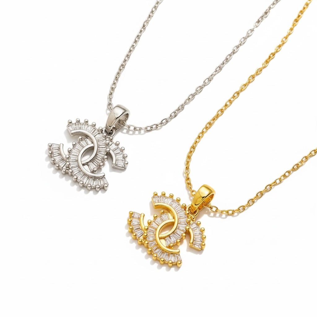 Collier Éventail Entrelacé Argent